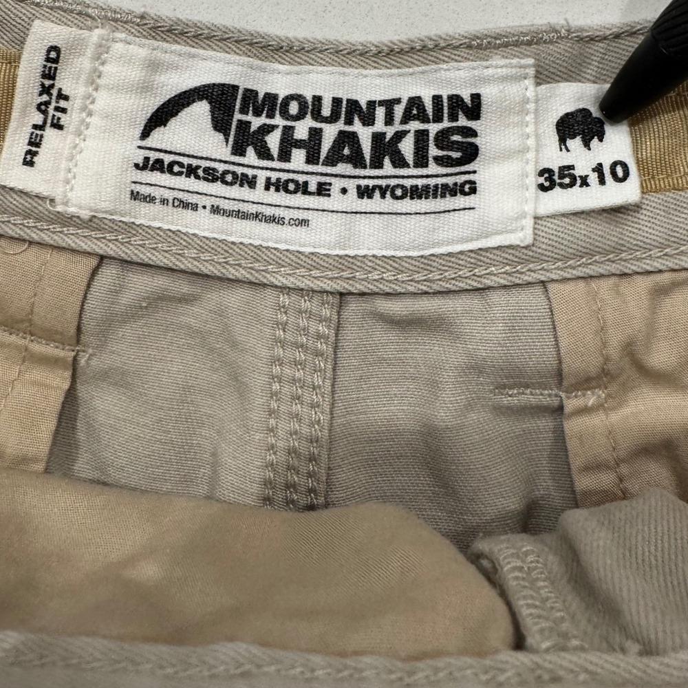Mountain Khakis Men Relaxed Fit Jackson Hole Cotton Twill Shorts Khaki Tan 35x10 - Picture 3 of 10